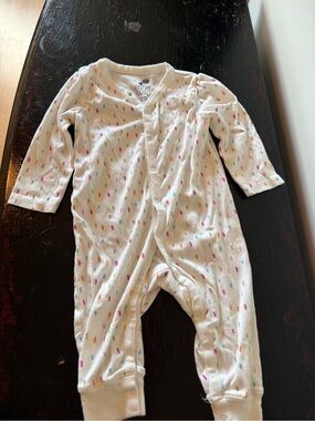 Infant White Pajamas with Multicolor Sprinkles